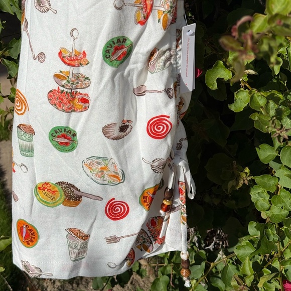 NWT Lisa Says Gah Caviar Dreams White Linen Belle Dress Size Medium Brand New - Picture 9 of 14